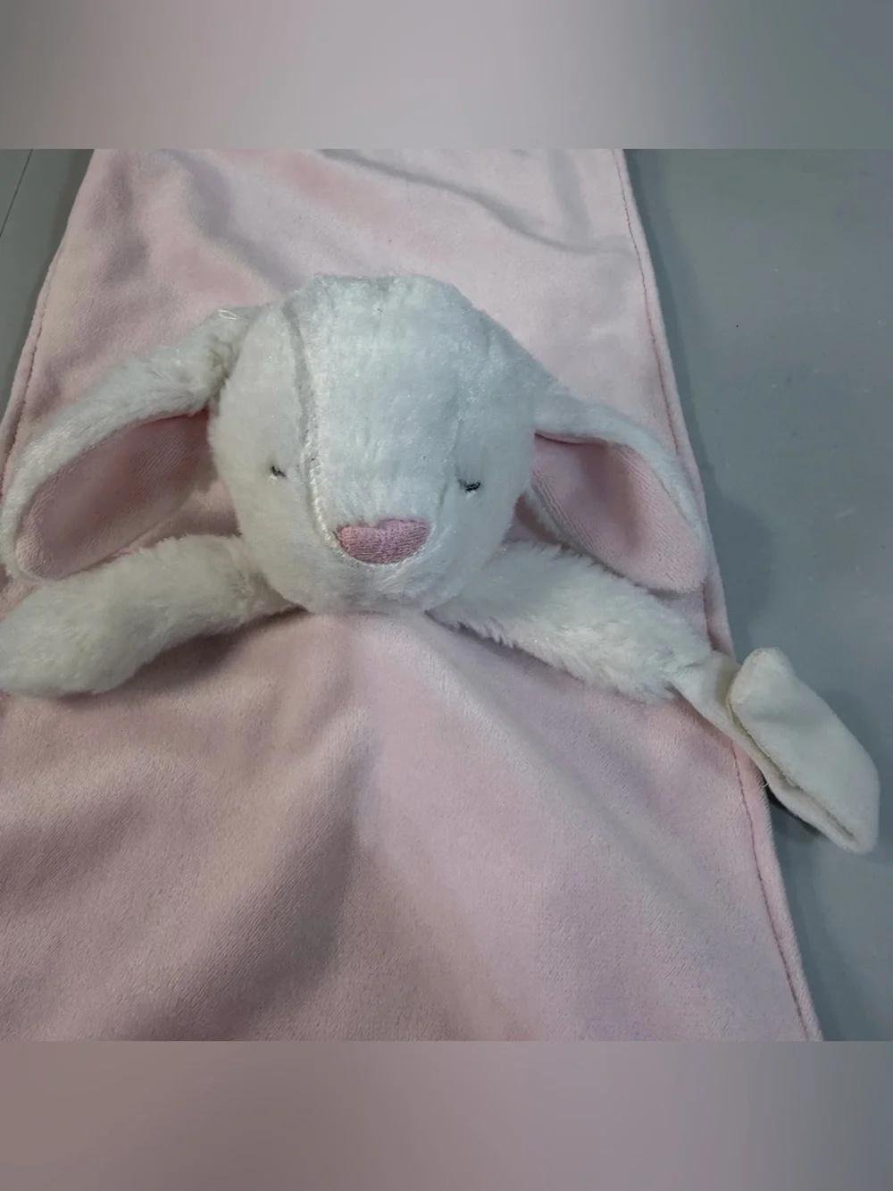 Carters Bunny Rabbit Lovey‎ Security Blanket Pink White Pacifier Holder 2014